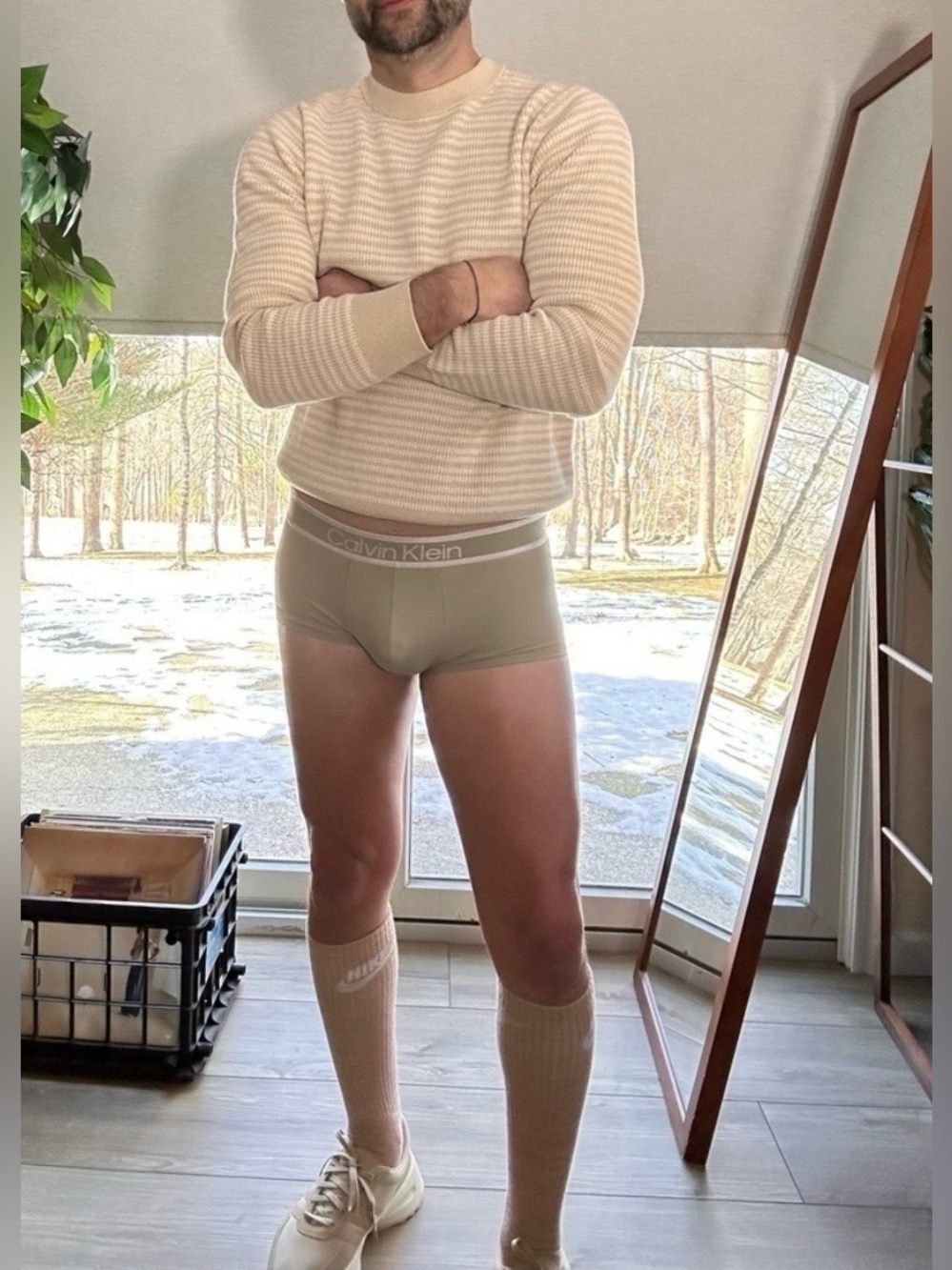 Goodfellow | Everyday Crew Neck in Beige Cream Tan (Small) - Picture 2 of 10